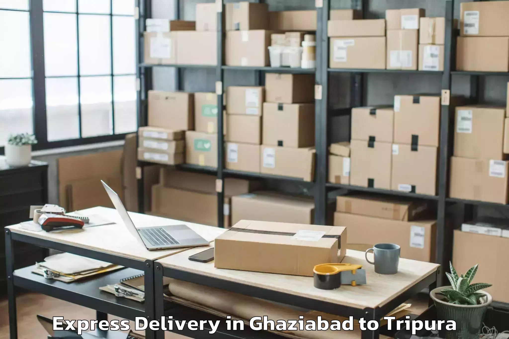 Efficient Ghaziabad to Teliamura Express Delivery